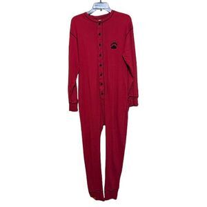 Lazy One Flapjacks Pajamas Adult Men Women Unisex Large Red Bear Graphic